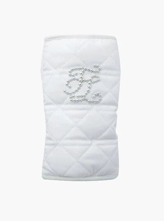 QUILTED WARMER GLOVES-WHITE