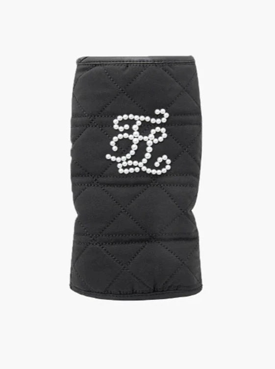 QUILTED WARMER GLOVES-BLACK