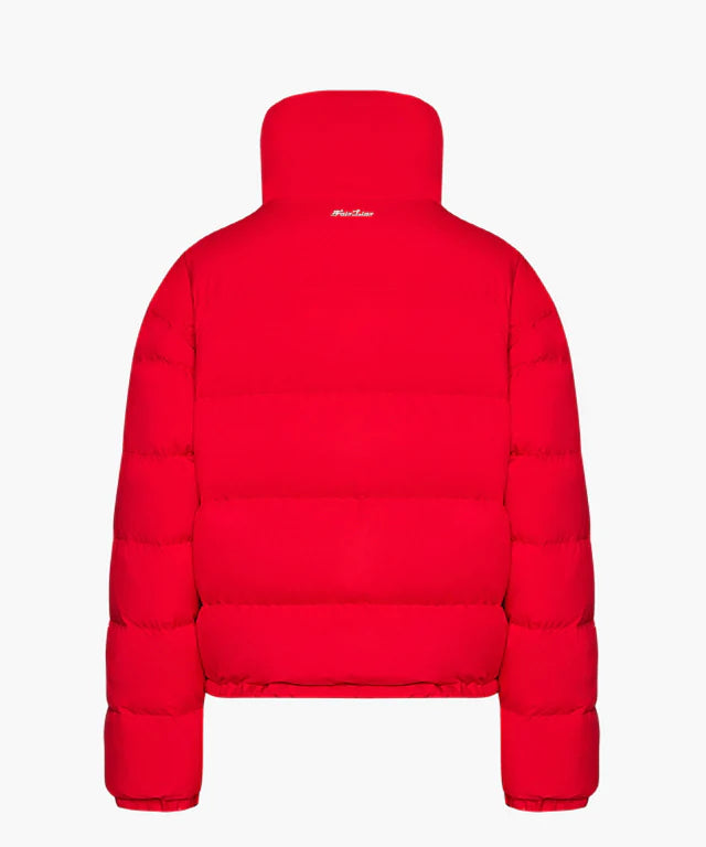 WIDE COLLAR GOOSE DOWN OUTER JACKET-RED