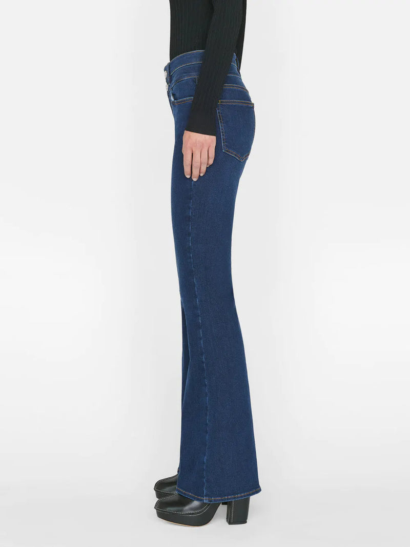 DOUBLE WAIST BAND HIGH FLARE JEANS