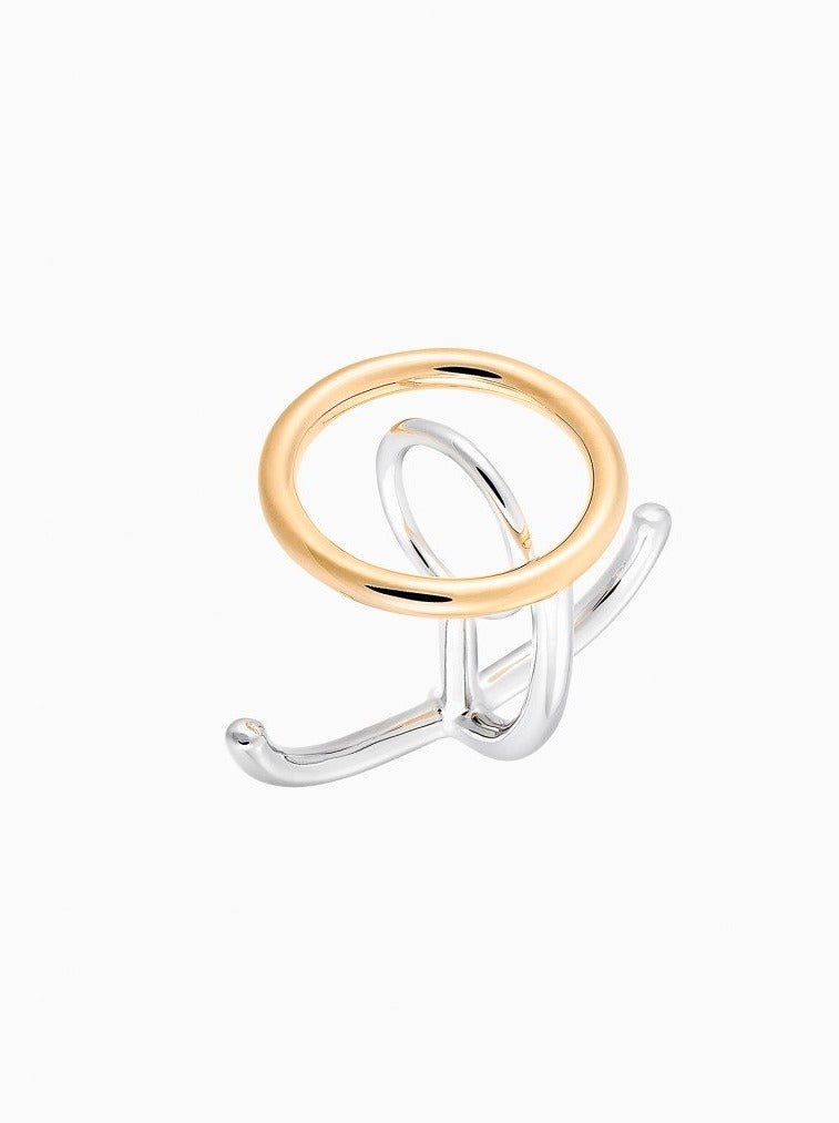 GOLD & SILVER BAGUE SATURN RING
