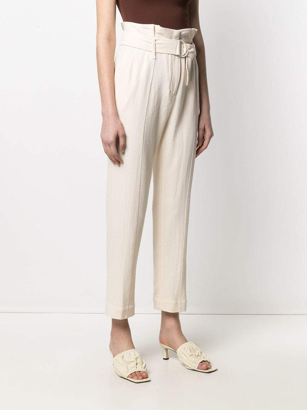 ECRU HENNY TEXTURED CROPPED PANT