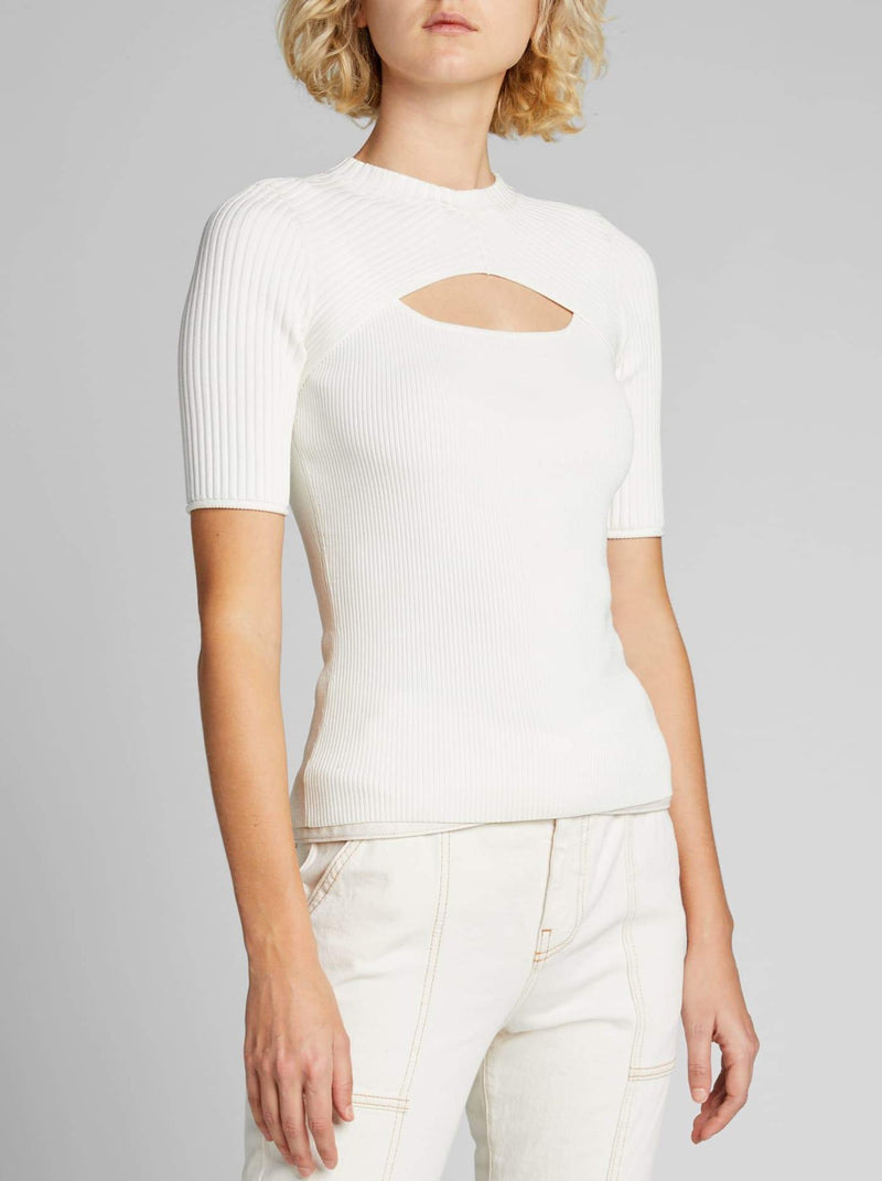 WHITE KEIRA COMPACT CUT OUT TOP