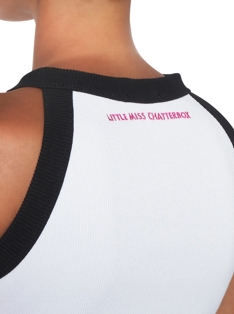 WHITE LITTLE MISS CHATTERBOX MINI TOP