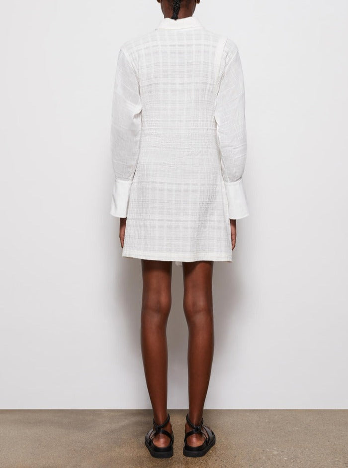 WHITE PATCHWORK SHIRT DRESS