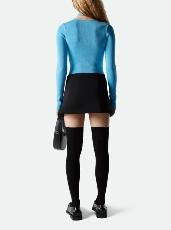 TURQUOISE CUT-OUT KNIT JUMPER