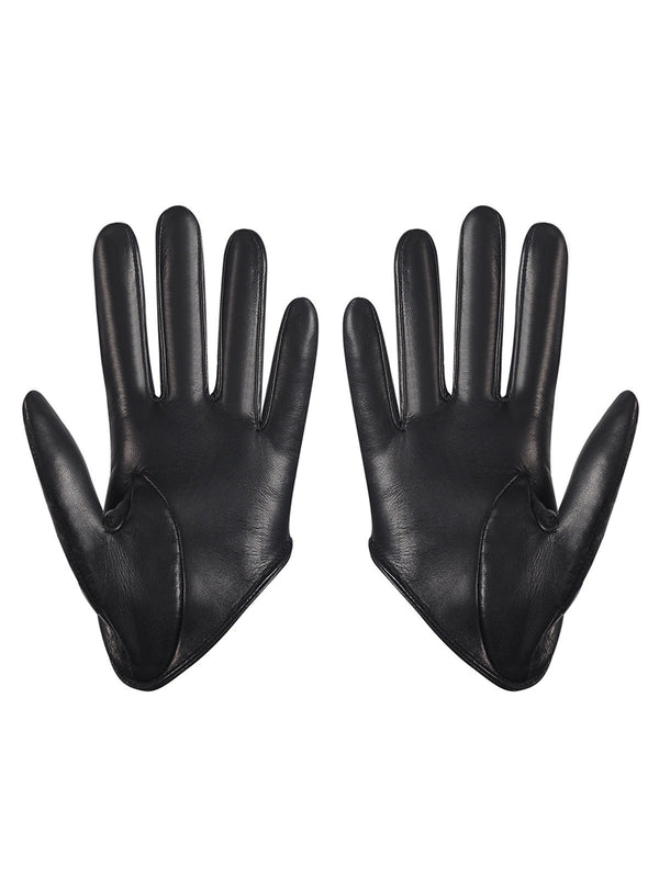 BLACK CROCO DRIVING LEATHER GLOVES