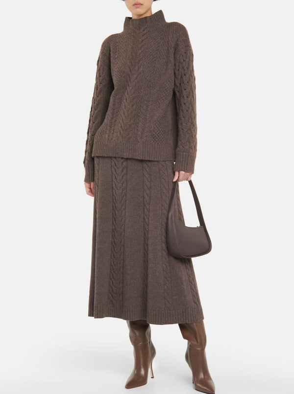 CHOCLATE BRYNLEE WOOL BLEND SWEATER