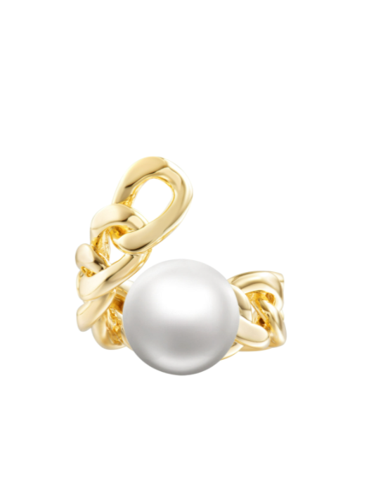 GOLD PEARL AND CHAIN RING