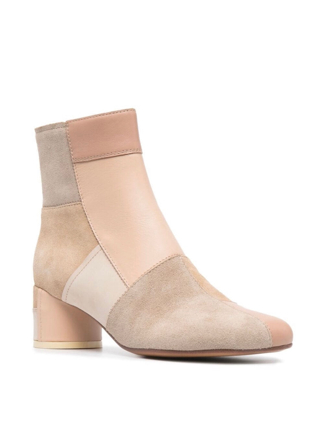 NUDE PANELLED ANKLE BOOTS