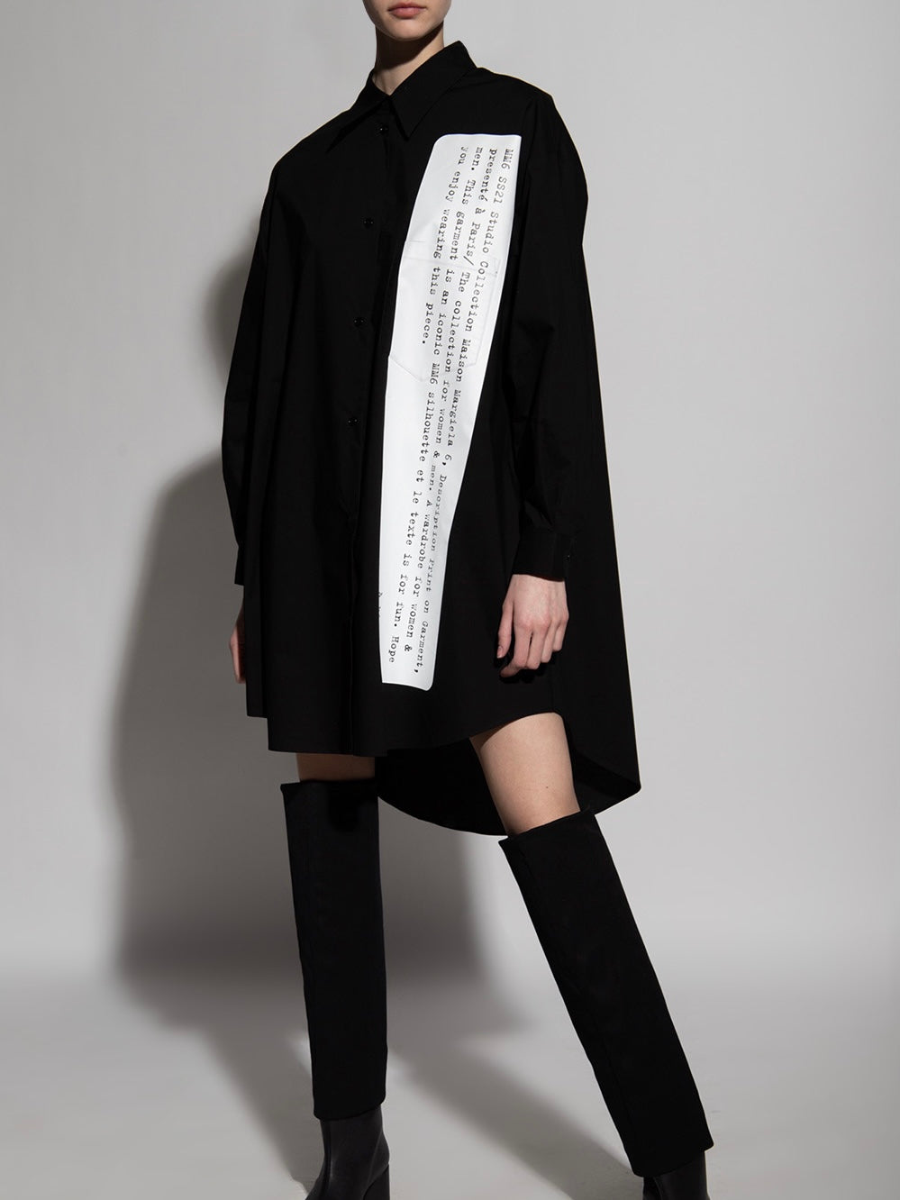 BLACK ARCHIVE PRINT SHIRT DRESS